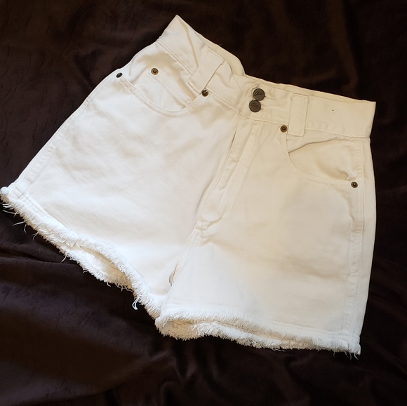 CHAZ Pure White Shorts High Waist Vintage - Picture 3 of 9